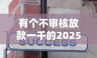有个不审核放款一千的2025年赶快掌握！本篇今日隆重介绍！