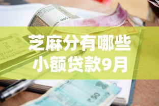 芝麻分有哪些小额贷款9月攻略速览！同时展示芝麻分有哪些小额借钱口子