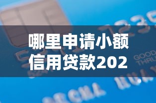 哪里申请小额信用贷款2025年错过拍大腿！详述网贷口子申请借款平台