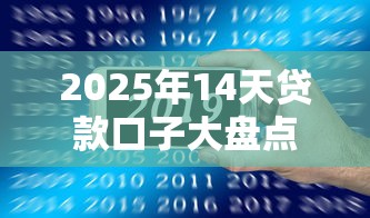 2025年14天贷款口子大盘点