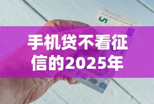 手机贷不看征信的2025年赶紧保存！顺便汇总这五个借款分期12