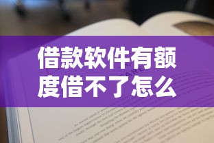 借款软件有额度借不了怎么办9月解读这5个！本篇为您全面列出！