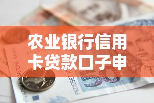 农业银行信用卡贷款口子申请攻略