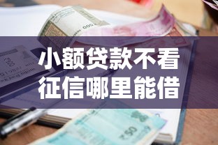 小额贷款不看征信哪里能借到