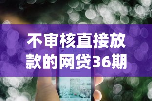 不审核直接放款的网贷36期_顺便挑选借钱不审核直接放款平台36期