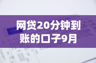 网贷20分钟到账的口子9月最新速贷验证！顺便汇集5个借款平台二十分钟到账_1