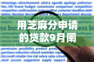 用芝麻分申请的贷款9月阐释这5个！本文为您全面评述！