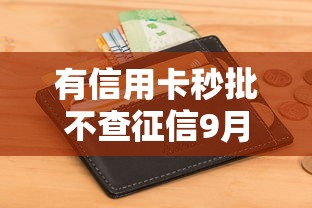 有信用卡秒批不查征信9月已测这五个！本篇为您全面珍藏！