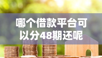 哪个借款平台可以分48期还呢本月首发平台！今日梳理5个贷款口子可以分48期还