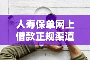 人寿保单网上借款正规渠道一览