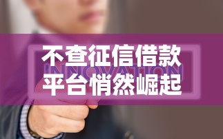 不查征信借款平台悄然崛起