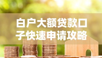 白户大额贷款口子快速申请攻略
