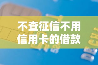 不查征信不用信用卡的借款平台2025年务必了解！本文为您深度聚合！