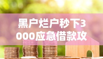 黑户烂户秒下3000应急借款攻略