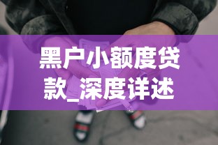 黑户小额度贷款_深度详述黑户小额网贷平台借款