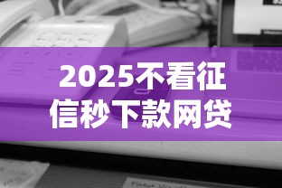 2025不看征信秒下款网贷平台