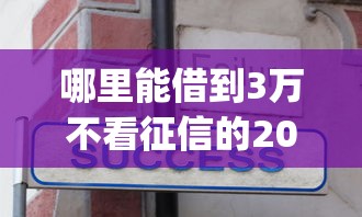 哪里能借到3万不看征信的2025年秒放款的可选的余地很足！今天详细深究这5个黑户贷款app！