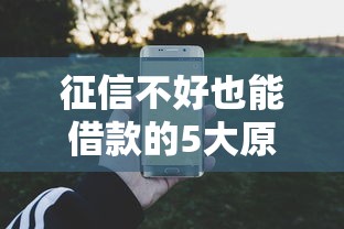 征信不好也能借款的5大原因