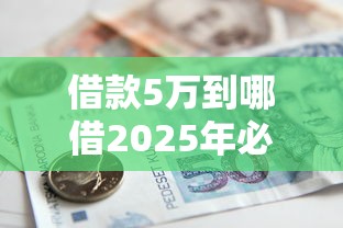 借款5万到哪借2025年必过放款指南！权威剖析这五个贷款5万找平台