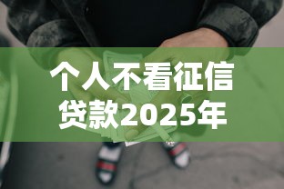 个人不看征信贷款2025年内部消息！深度融合5个网贷平台借钱不看征信