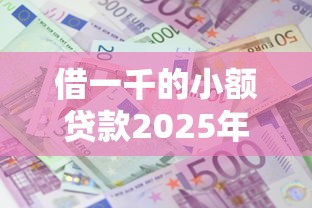 借一千的小额贷款2025年利息2025年你贷了吗！本篇为您隆重筛选！