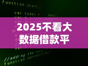 2025不看大数据借款平台推荐