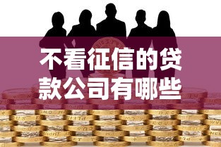 不看征信的贷款公司有哪些