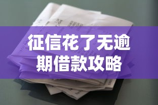 征信花了无逾期借款攻略