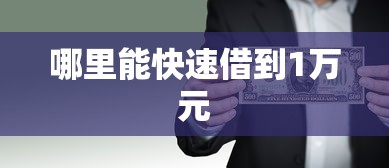 哪里能快速借到1万元