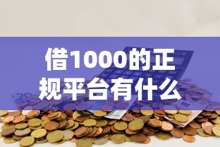 借1000的正规平台有什么10月细说这5个！本篇为您深入枚举！