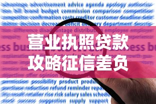营业执照贷款攻略征信差负债也能办