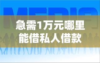 急需1万元哪里能借私人借款也行