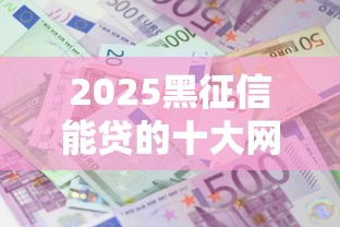 2025黑征信能贷的十大网贷平台