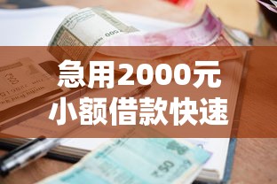 急用2000元小额借款快速到账攻略 急用2000元小额借款快速到账攻略