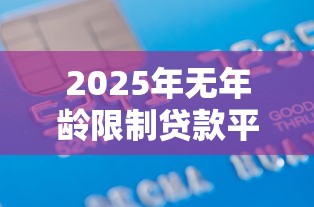 2025年无年龄限制贷款平台推荐