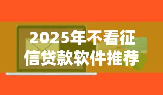 2025年不看征信贷款软件推荐