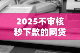 2025不审核秒下款的网贷平台