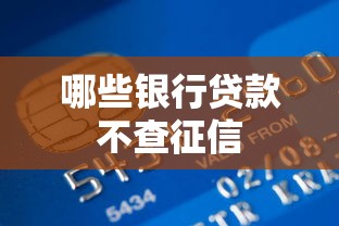 哪些银行贷款不查征信