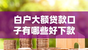 白户大额贷款口子有哪些好下款