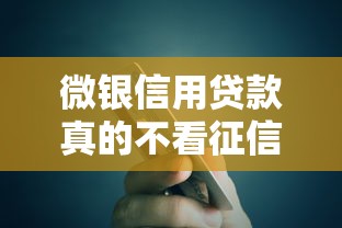 微银信用贷款真的不看征信吗