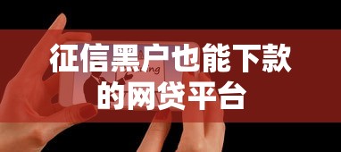 征信黑户也能下款的网贷平台