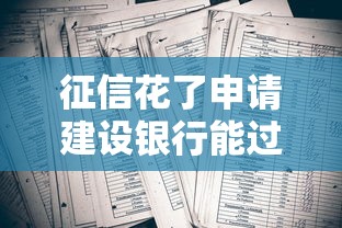 征信花了申请建设银行能过吗