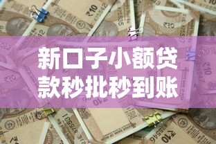 新口子小额贷款秒批秒到账