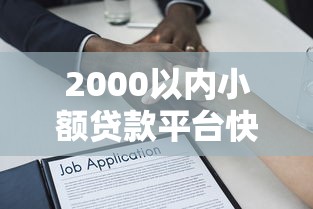 2000以内小额贷款平台快速借款指南