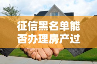 征信黑名单能否办理房产过户