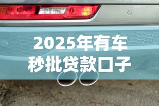 2025年有车秒批贷款口子推荐