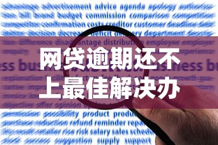 网贷逾期还不上最佳解决办法