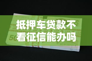 抵押车贷款不看征信能办吗