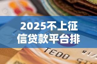 2025不上征信贷款平台排行榜