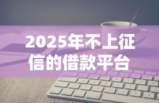 2025年不上征信的借款平台推荐